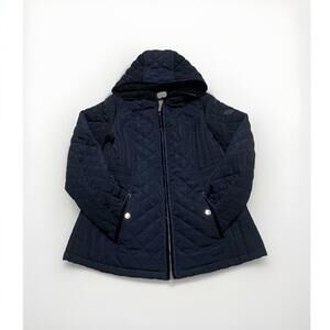 Laundry by Shelli Segal Women’s Size Small Navy Blue Hooded Coat Jacket Zipper